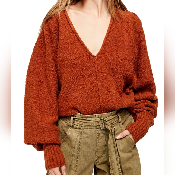 Free People Sweaters - Free People Reverie Popcorn V Neck Sweater
